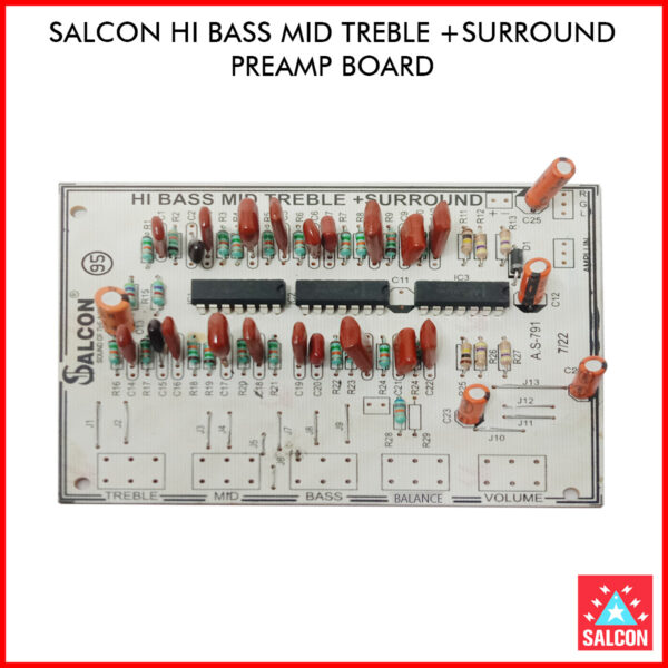 Salcon Hi-Fi Bass Mid Treble & Surround Preamp Board (318) Hyper Surround Series- 2022