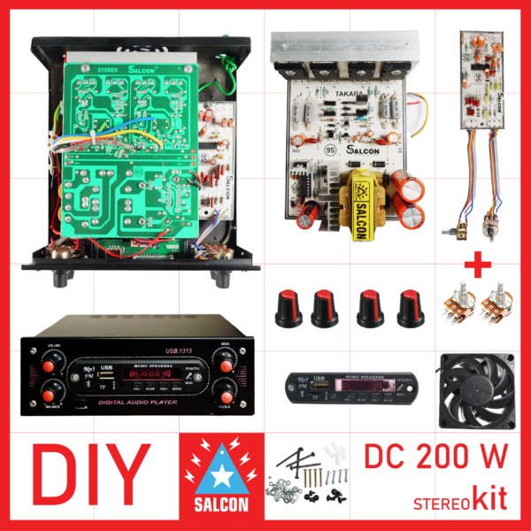 4 Mosfet Stereo Inbuilt SMPS Diy Amp Kit (250)