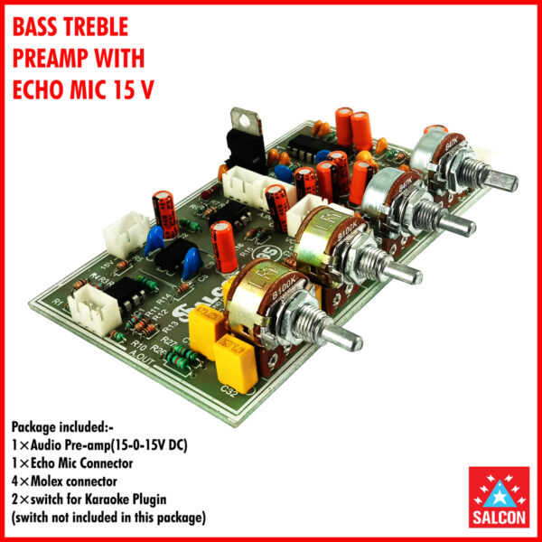 Salcon Bass Treble Preamp with Echo Mic 15v (102)