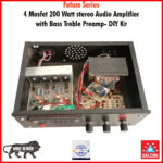 Salcon 4 Mosfet 200 Watt stereo Audio Amplifier with Bass Treble Preamp- DIY Kit (223)
